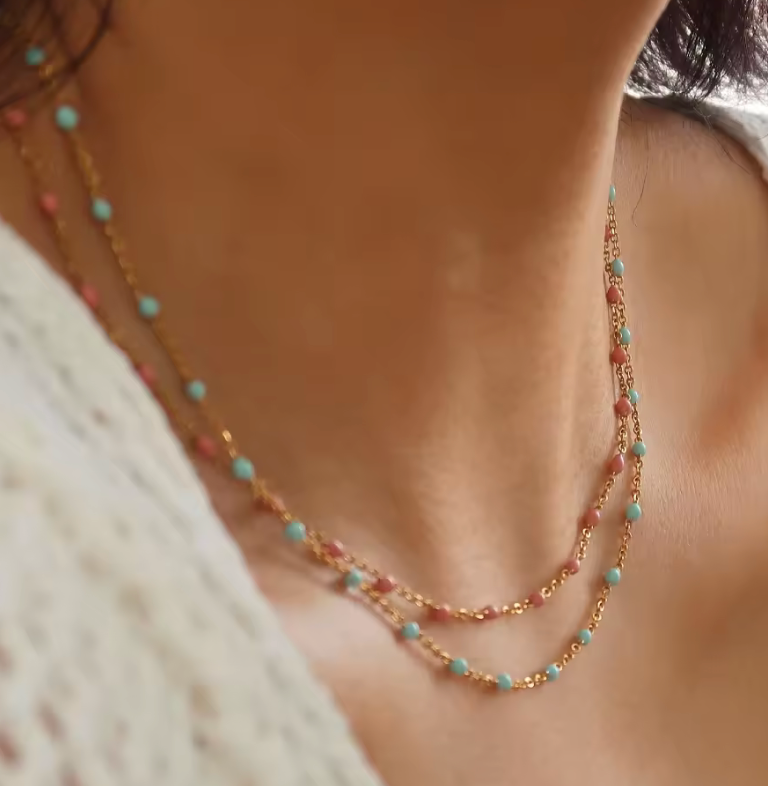 HoopLa - Wholesale Link & Chain Necklace - Candy Chain Enamel Steel Chain Necklace1