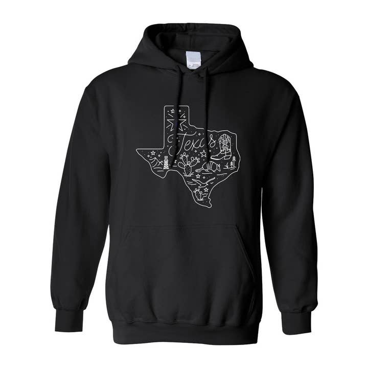 Around Texas Hoodie for wholesale by Made in Texas Co.