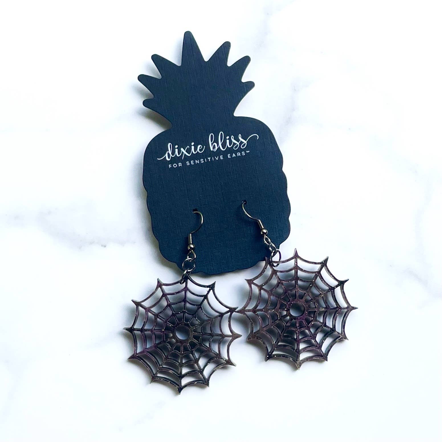 Dixie Bliss - Wholesale Dangle Earrings - Spider Webs in Magic Mist2