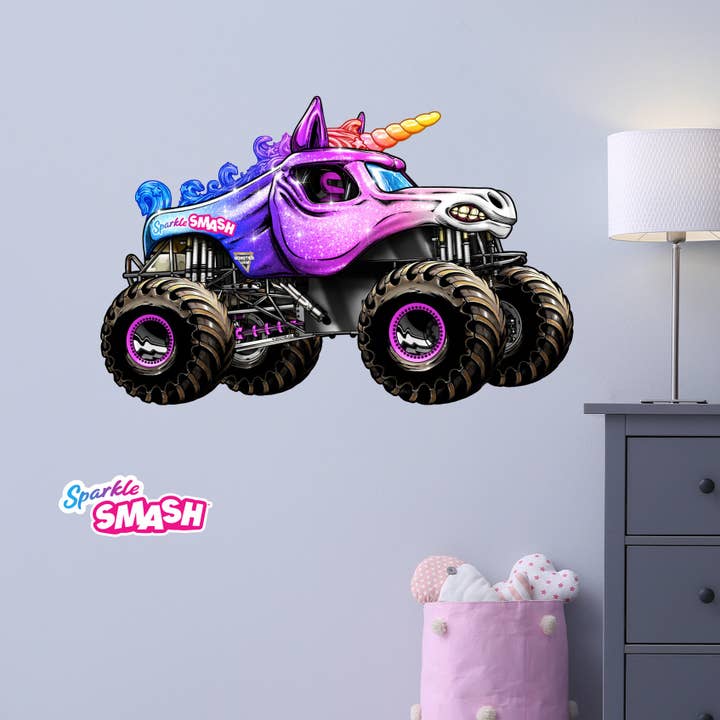 Monster Jam Wall Sticker - Sparkle Smash Monster Jam Truck Wall Decal Art for wholesale by Themed