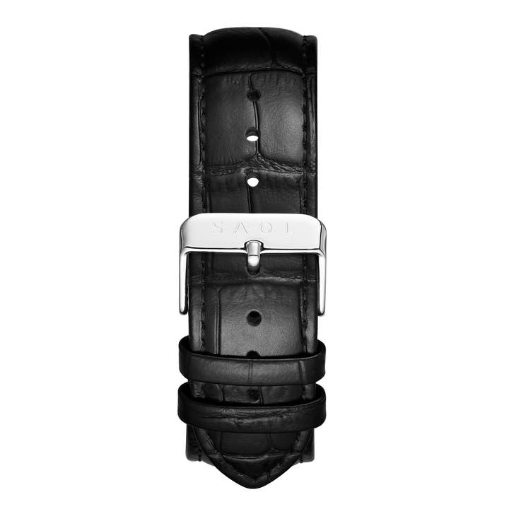 SAOL Watches - Wholesale Wrist Watch - Men's - Chronograph 43 - Men's Luxury Watch - Silver | Black w/blck leather