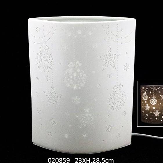 Gm Christmas Deco Porcelain Lamp 23 X 12 X H.28.5 cm for wholesale by Faye