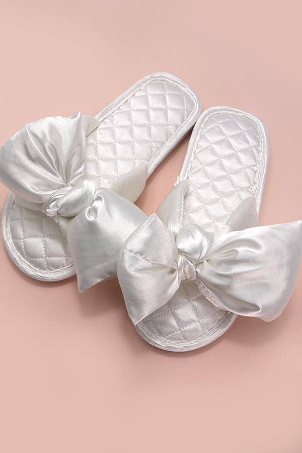 JOSSLYN by wall to wall - Wholesale Slippers - Women's - SOFT SATIN BOW SLIPPER SHOES | 40SP0151