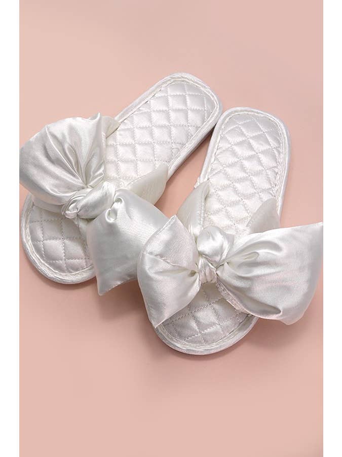 JOSSLYN by wall to wall - Wholesale Slippers - Women's - SOFT SATIN BOW SLIPPER SHOES | 40SP0151