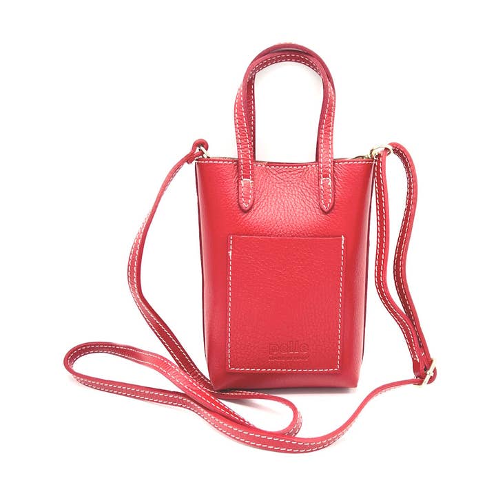 Suie Valentini srl - Wholesale Crossbody Bag - Women's - Genuine leather phone bag, Made in Italy, art. 1125610
