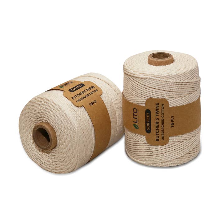 LITO Linen and Towel - Wholesale Twine - Organic Cotton Kitchen/Butcher's Twine 15 PLY 500 Feet