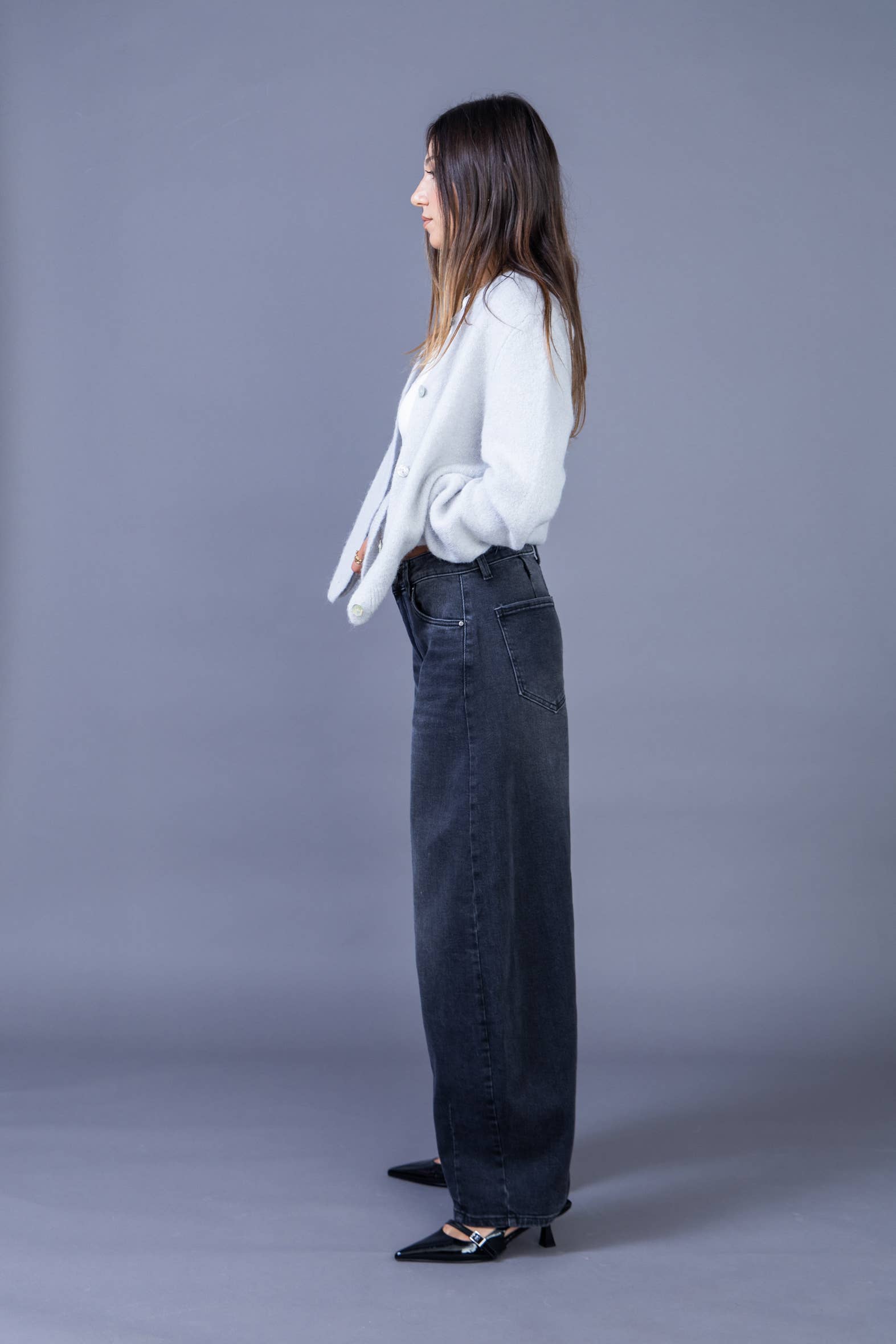 ANA & LUCY – calças de ganga - Mulher por atacado – Jean barril solto (Extra Balão) « Melina » - ANA & LUCY2