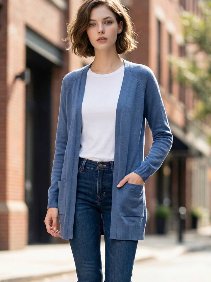 ",,,..SI-21342 RAGLAN SLV ÅBEN SWEATER CARDIGAN for engroshandel hos 42POPS