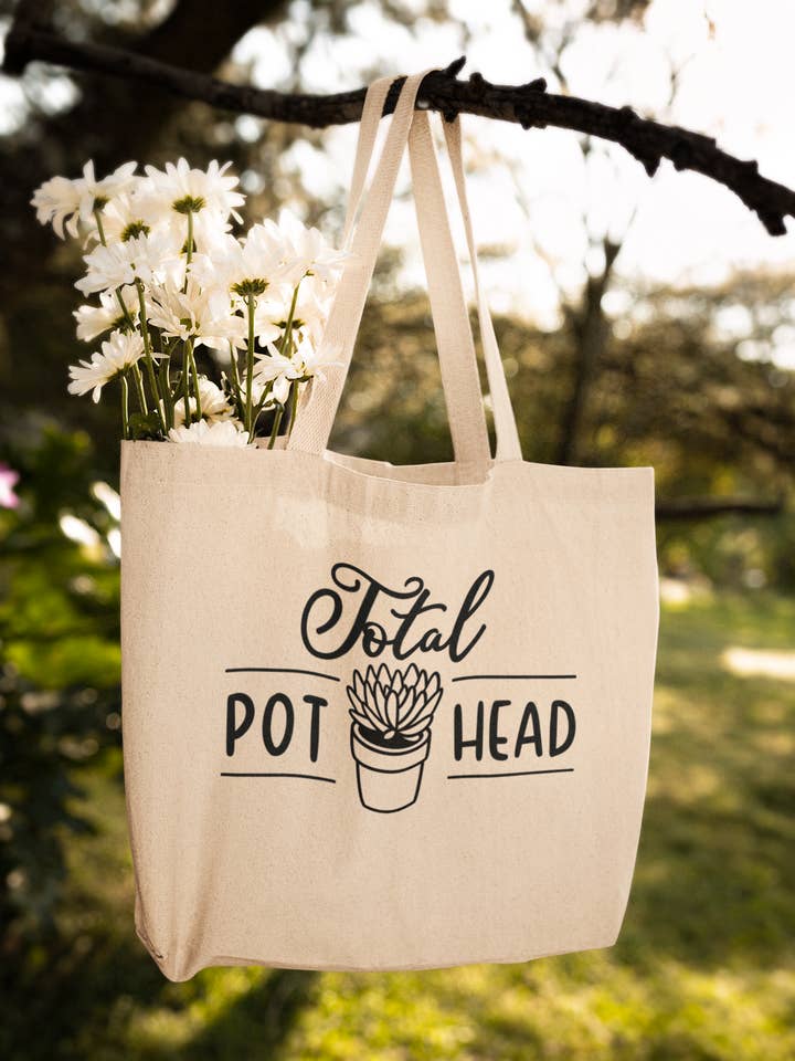 Pot hoved Økologisk Tote for engroshandel hos Happy Baxter