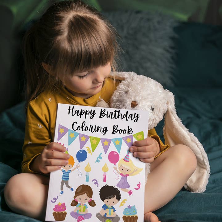 Happy Birthday Coloring Book for wholesale by Pretty Zen & Company