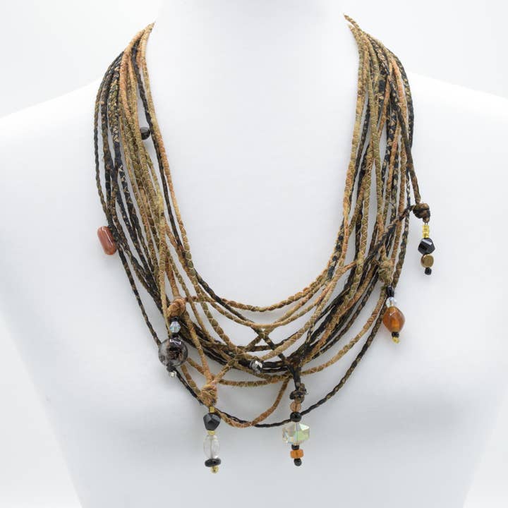 The Janie Beaded Batik Necklace for wholesale by PauleyK