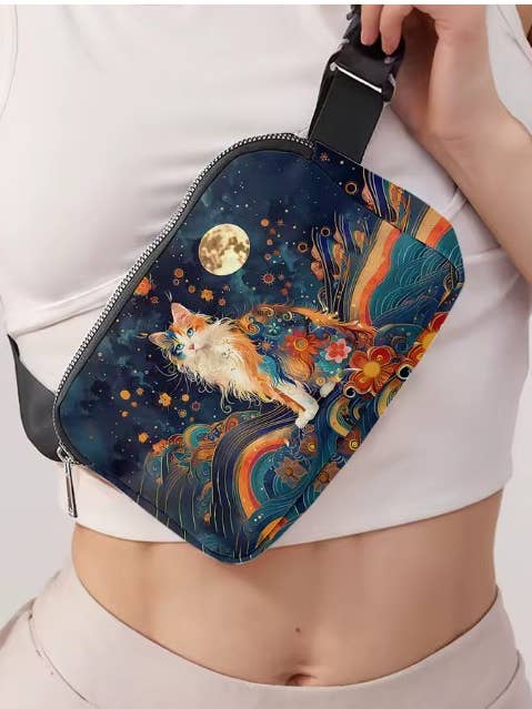 Cat Print Crossbody Bag – Adjustable Strap for wholesale by LGs Dropshipping