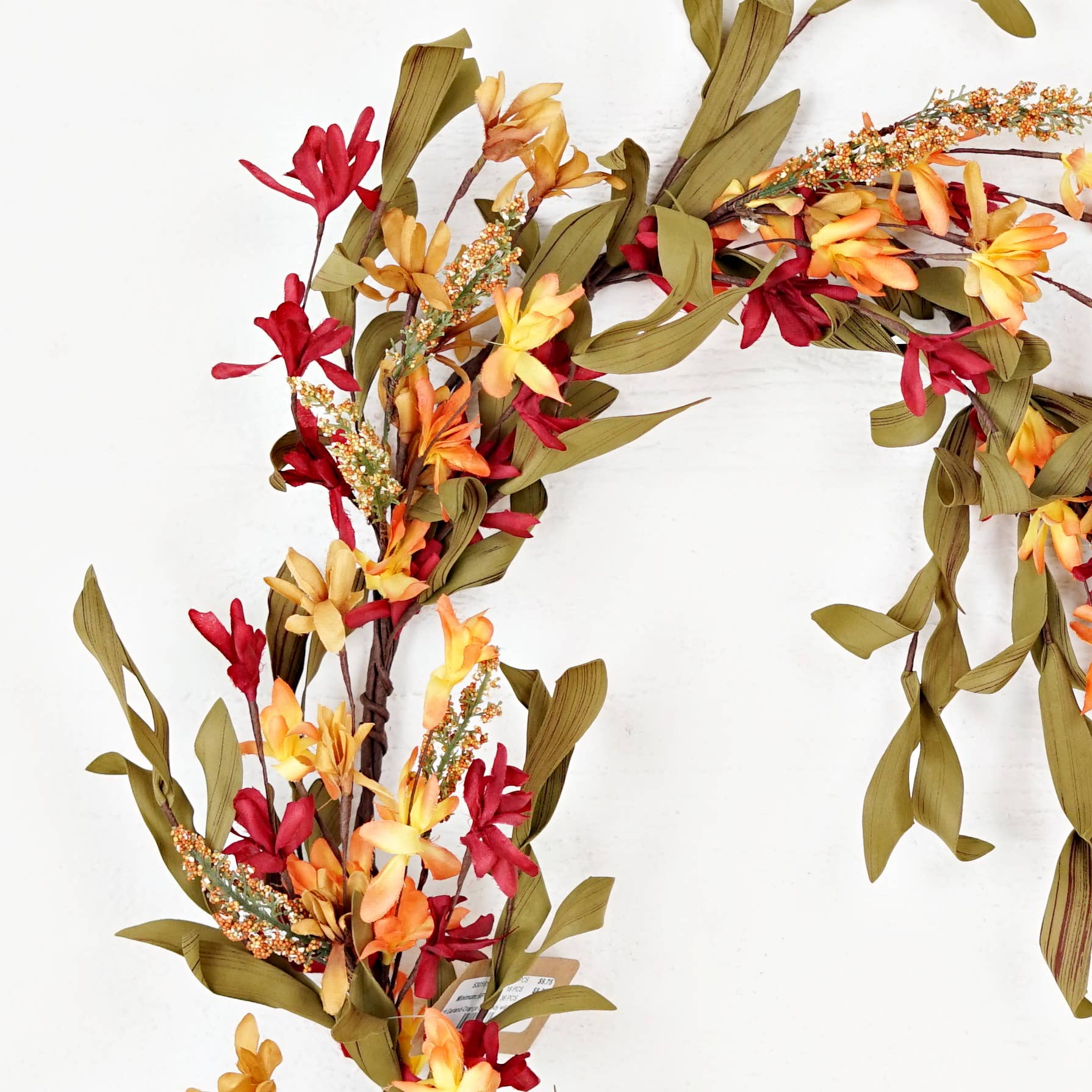 Impressive Enterprises, Inc. - Wholesale Bunting/Garland - 530161- 4ft Garland-Orange Burgundy wild flower with heather1