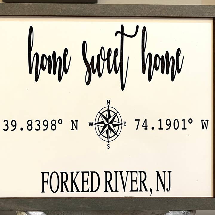 Tara’s Craft Room - Wholesale Sign - Home Sweet Home Sign Latitude Longitude Sign For Home