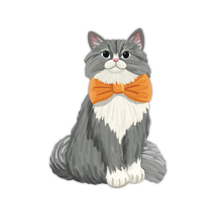 Regal Fancy Cat Orange Bow Die-Cut Bookmark Shipping In Febr for wholesale by Grey Street Paper