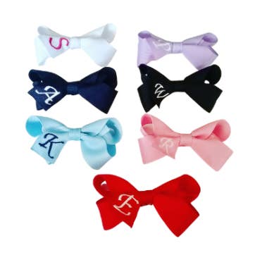 Toddler Monogram Bow for wholesale by The Bow Hub