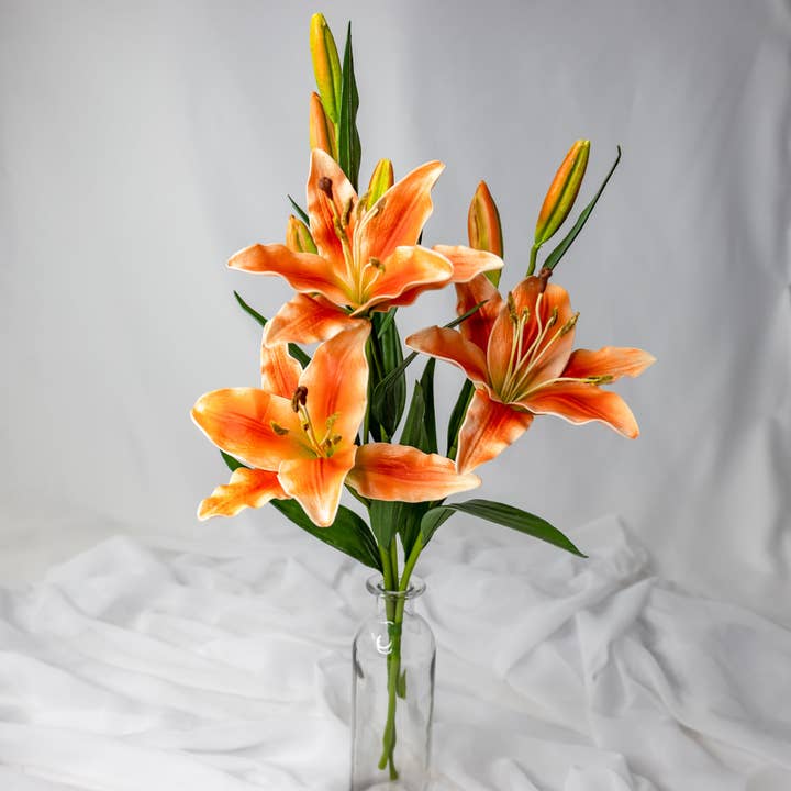 Realistic Artificial Flowers – wholesale Artificial flowers – Orange Asiatic Lily Small