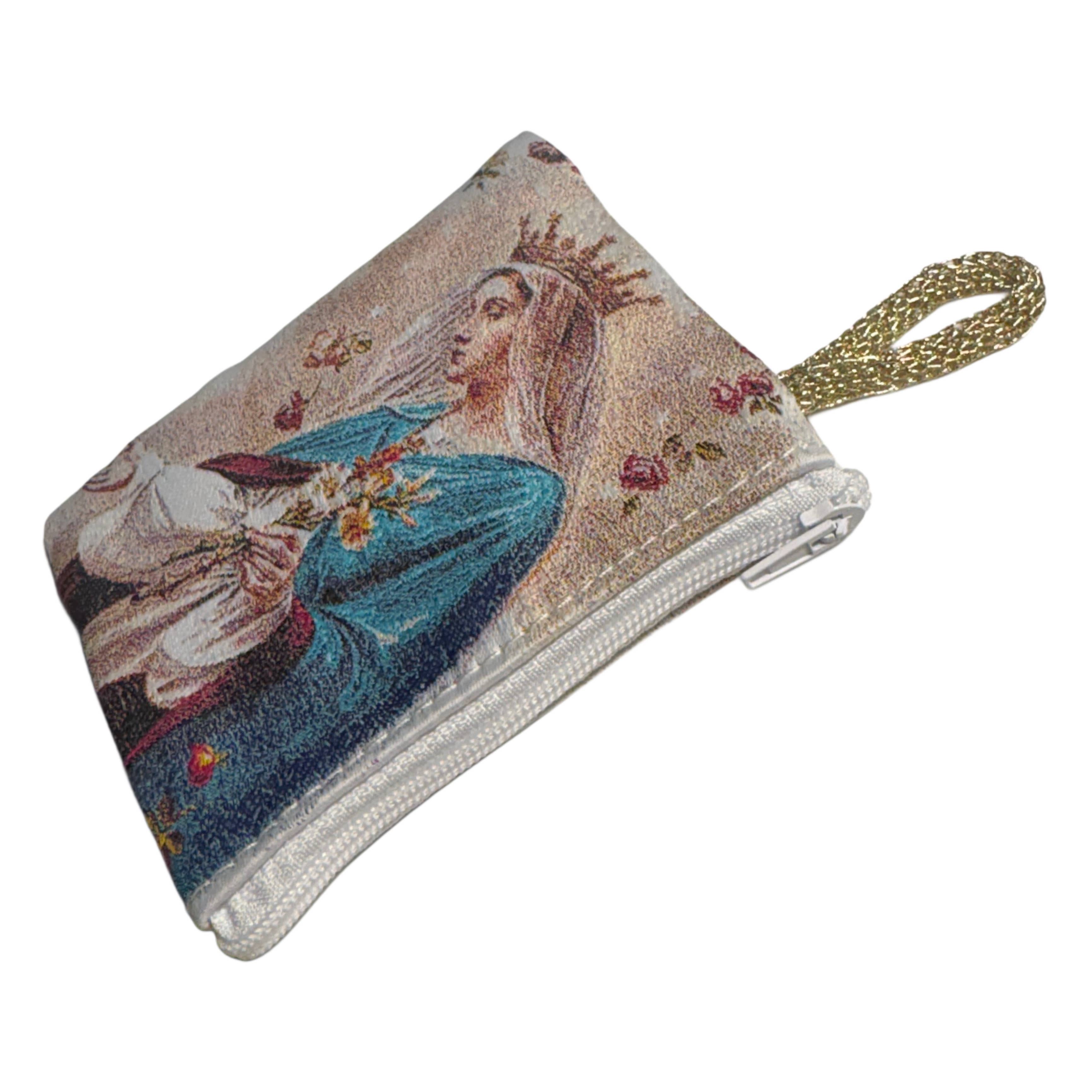 Oremus Mercy - Wholesale Pouch - Unisex - Rosary Pouch - Mystic Rose 3″ x 4″3