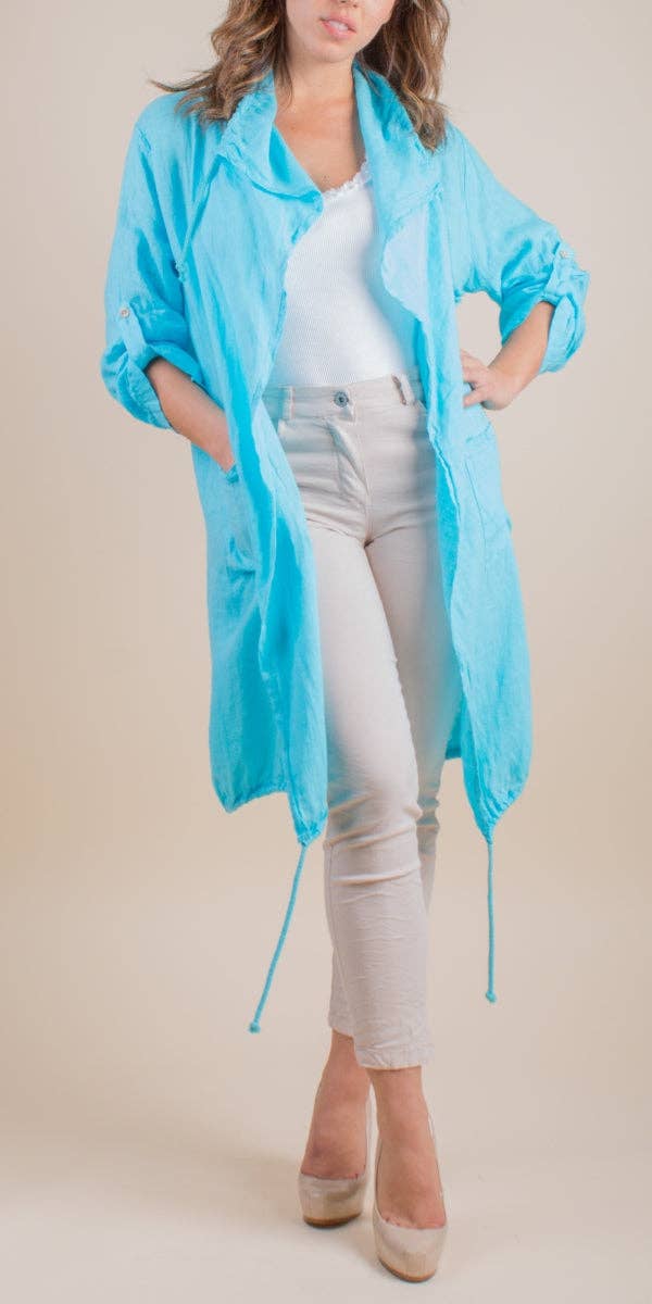 Gigi Moda - Wholesale Jacket - Women's - Shawl Style Long Linen Jacket0