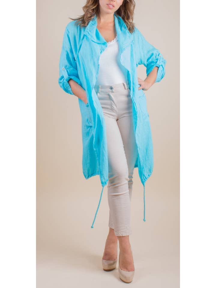 Gigi Moda - Wholesale Jacket - Women's - Shawl Style Long Linen Jacket