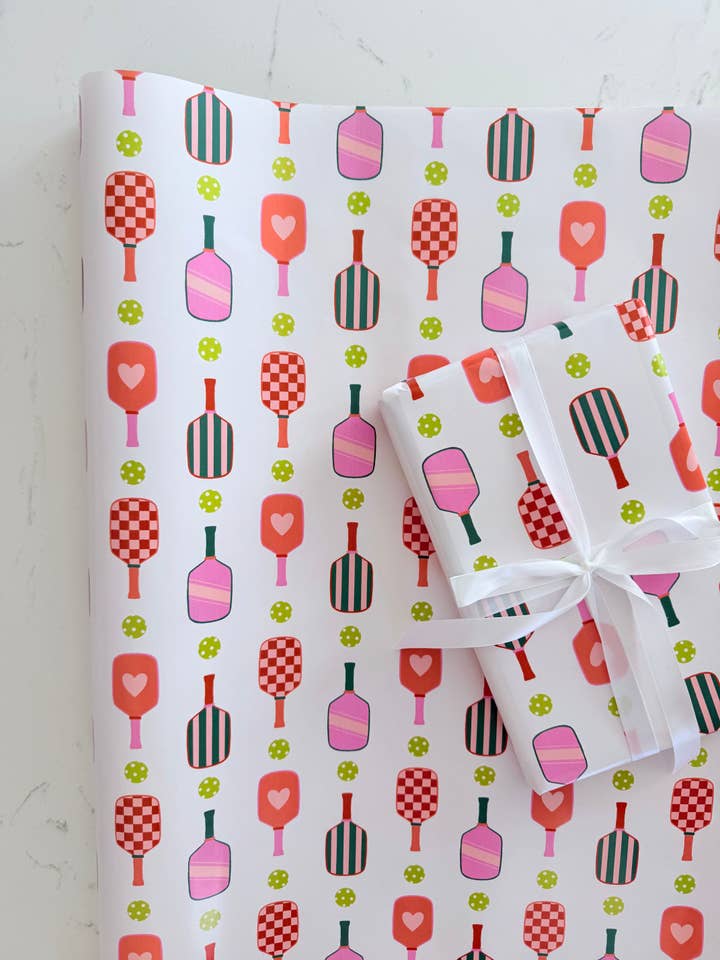 Pickleball Gift Wrap for wholesale by This Little Paper Shop