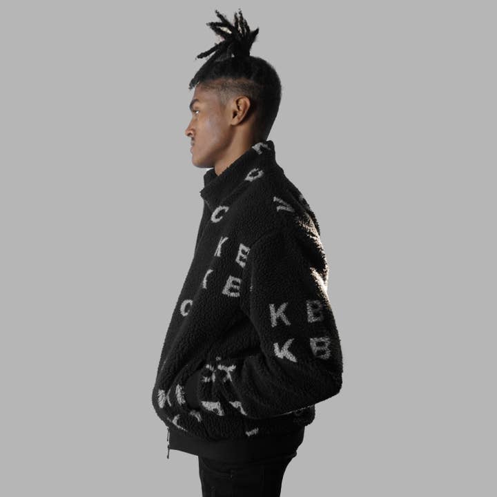 Blvck 'Monogram' Fleece Jacket for wholesale by Blvck Paris
