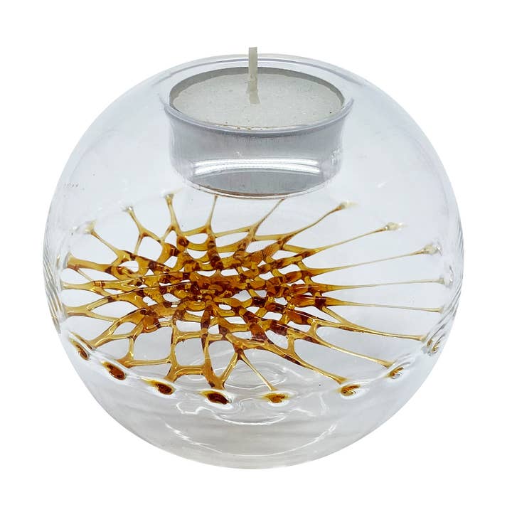 tealight with net large, gold for wholesale by FW-Glas