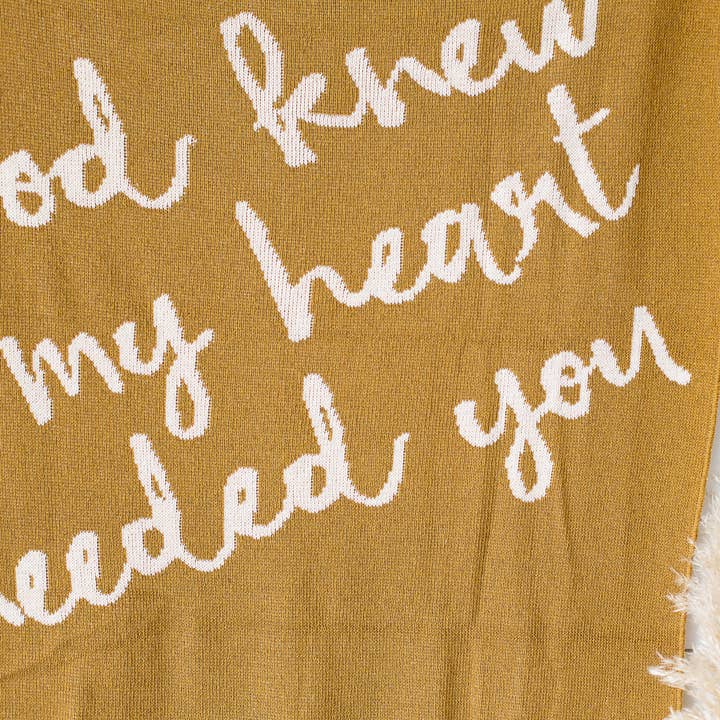 Modern Burlap - Wholesale Throw Blanket - Made in the USA | God Knew My Heart Needed You Throw29