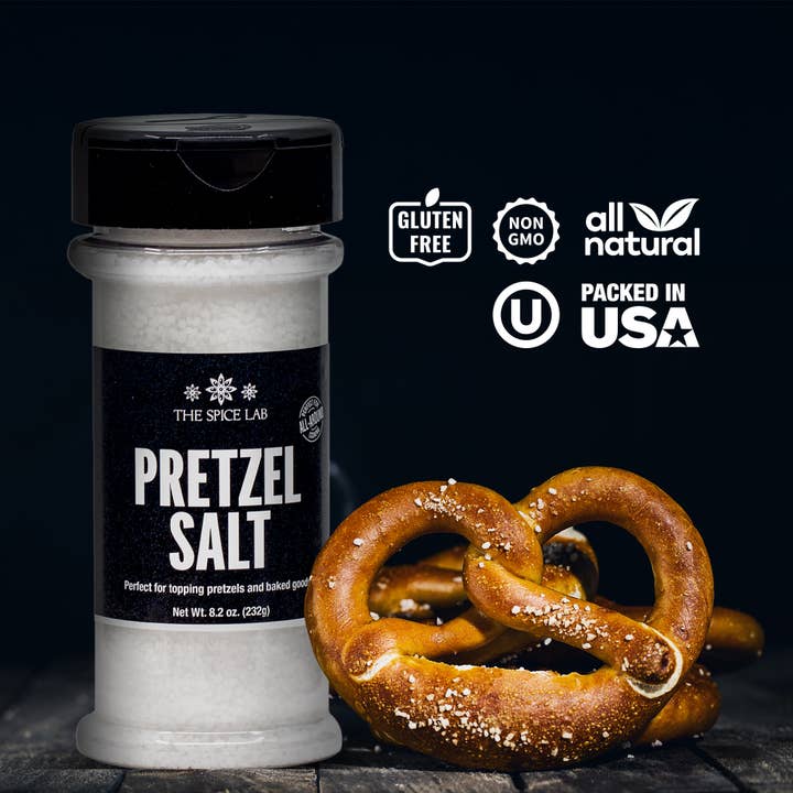 THE SPICE LAB - Wholesale Salt - Pretzel Salt - Case of 6 - 8.2 oz Shaker Jars $2.15 ea.6