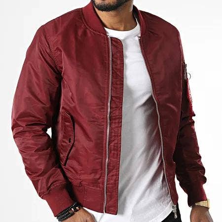 MACKTEN - Wholesale Bomber Jacket - Men's - Men's burgundy bomber jackets