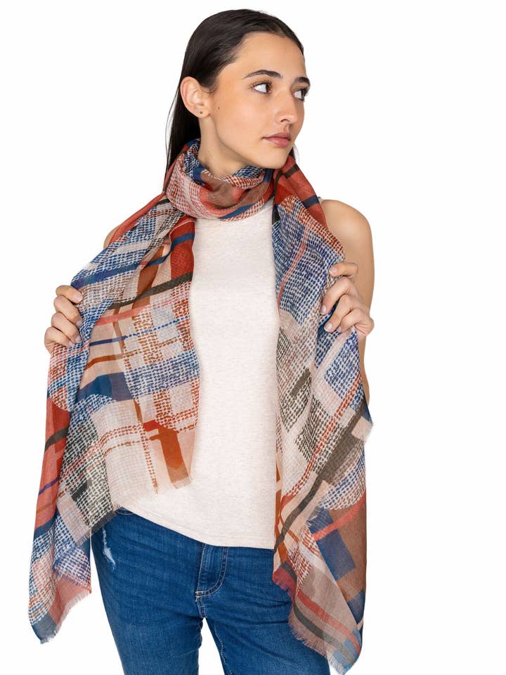 DLUX Retro Pure Micromodal Schal, Vintage Chic Print 70x180 für den Großhandel von DLUX Scarves