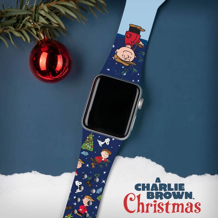 Affinity Bands – Pulseira de relógio - Mulher por atacado – Pulseira Peanuts Charlie Brown Natal HD Apple Watch