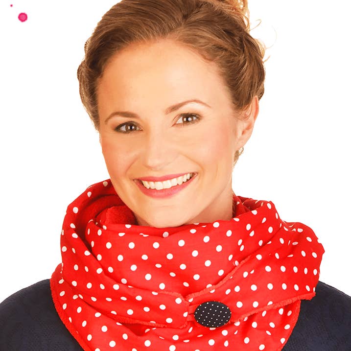 Wishproject - Wholesale Scarf - Women's - Triangular scarf | toadstool | red & dots