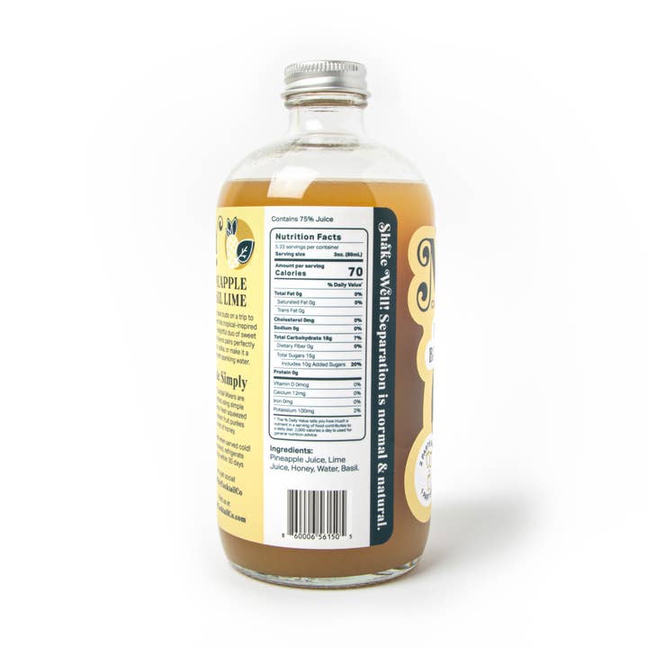 Mixly - Wholesale Cocktail Mix/Syrup - Pineapple Basil Lime Mixer