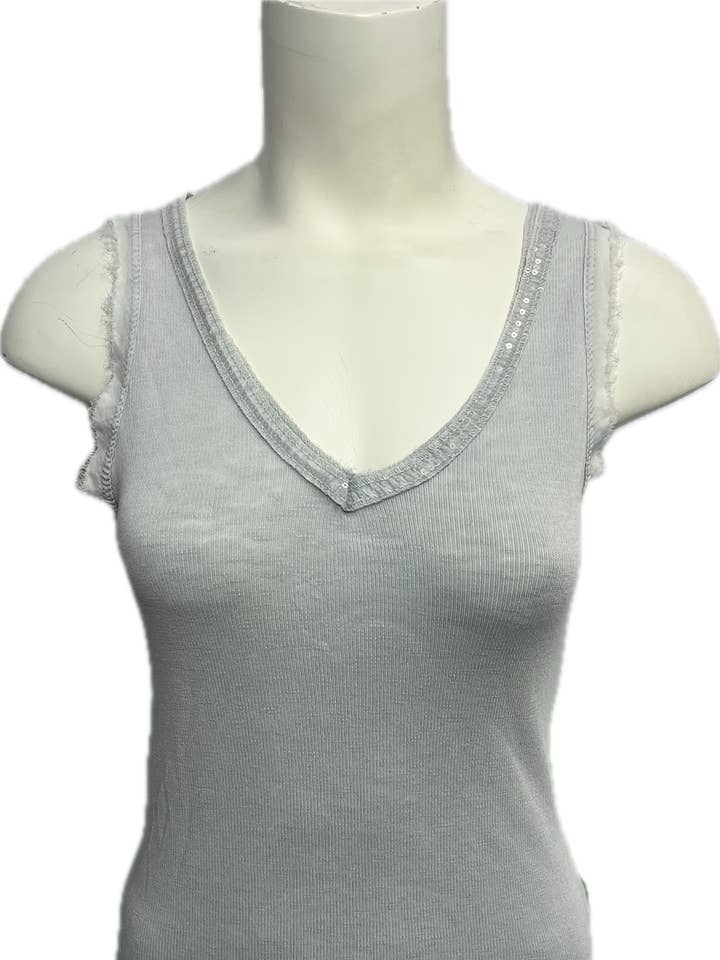 Sequin V-Neck Tank Tops for wholesale by Marisima by Urban Mangoz