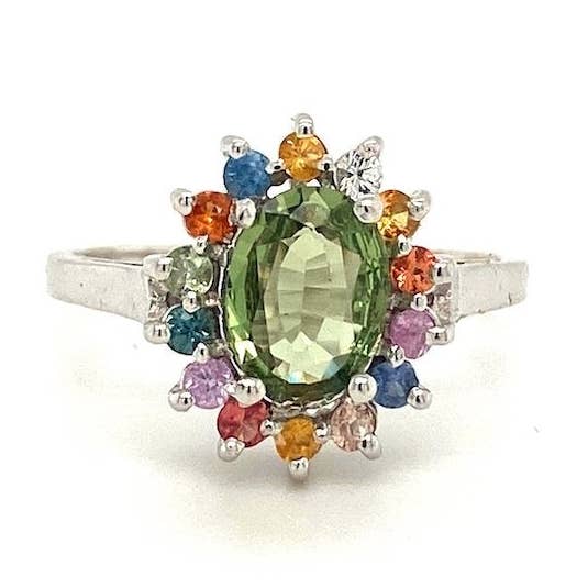 Multi saffierring in .925 sterling zilver - KSR 14996 voor wholesale door Kotawala Jewels