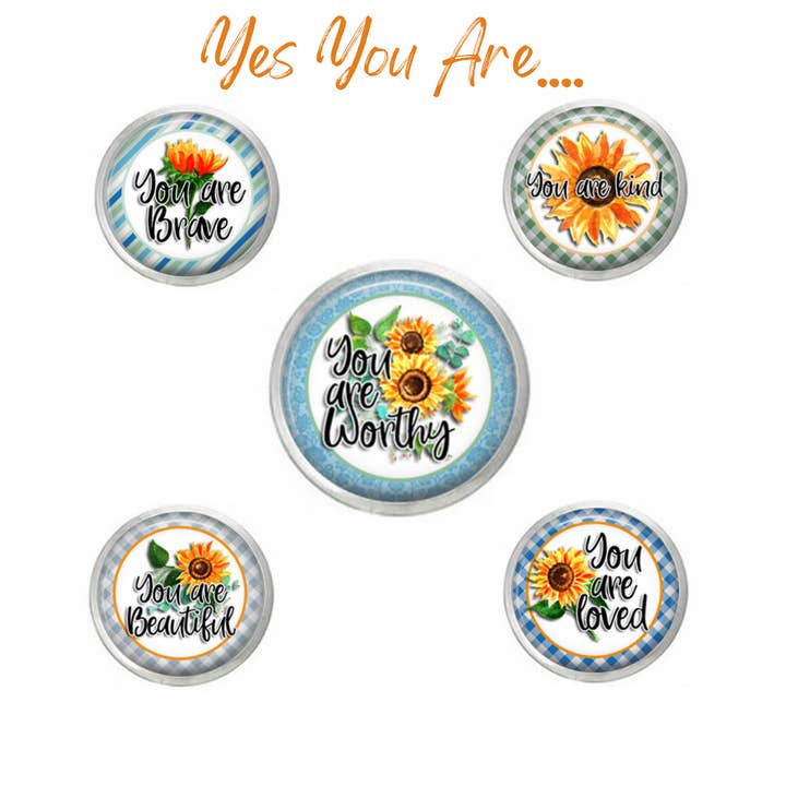 You Are Worthy Brave Loved Beautiful Snaps - Assortment for wholesale by Say It in A Snap Jewelry