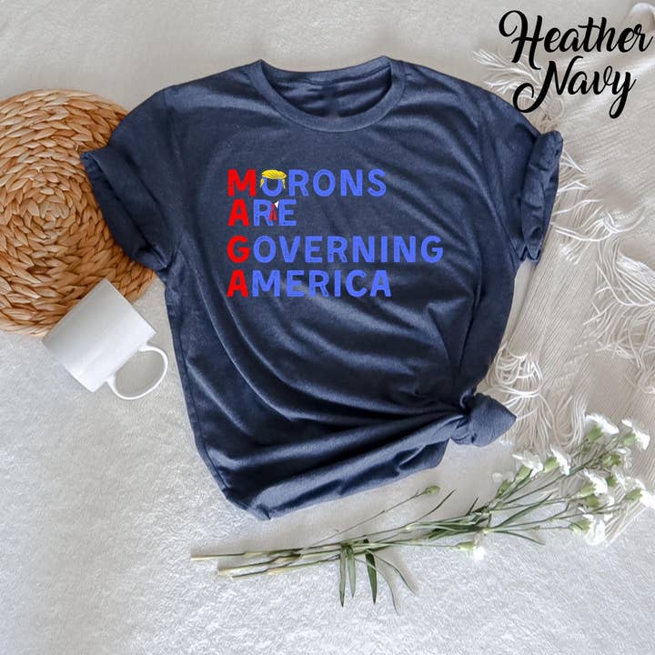 Morons Are Governing America Trump 2024 T-Shirt for wholesale by TheKingShirt
