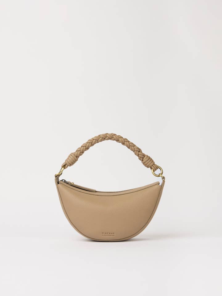 Leo Mini gedrehter Henkel - Dunkler Sand, weiches Narbenleder für den Großhandel von O My Bag