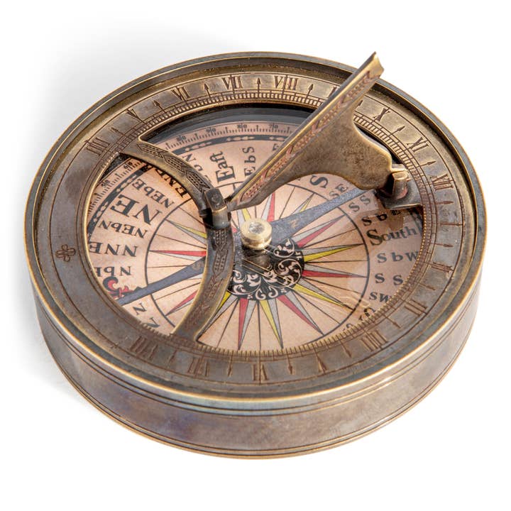 Authentic Models - Wholesale Navigational Compass - 18th Century Sundial & Compass
