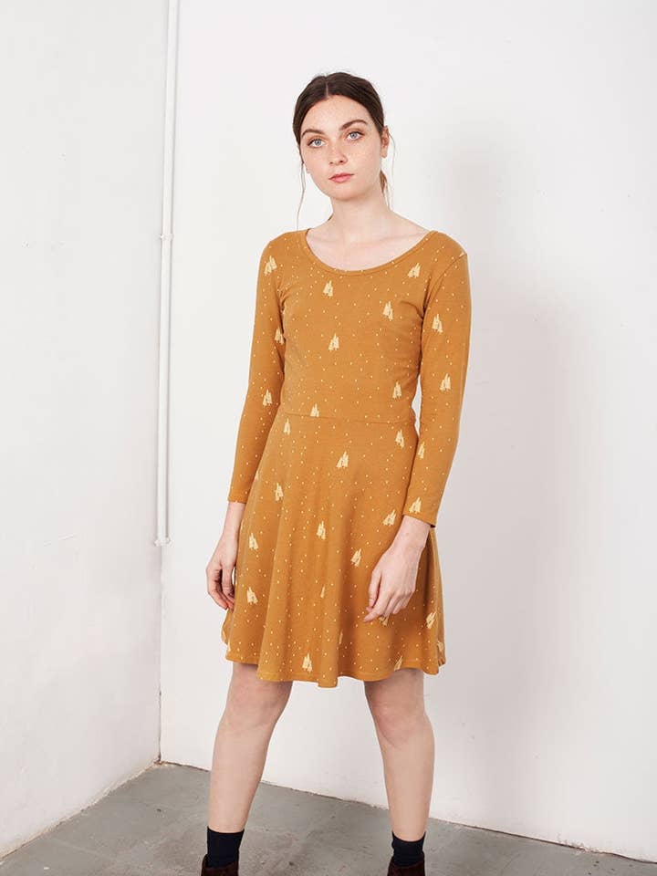 Lorianne klänning med senapsgul midikjol för wholesale av Tiralahilacha