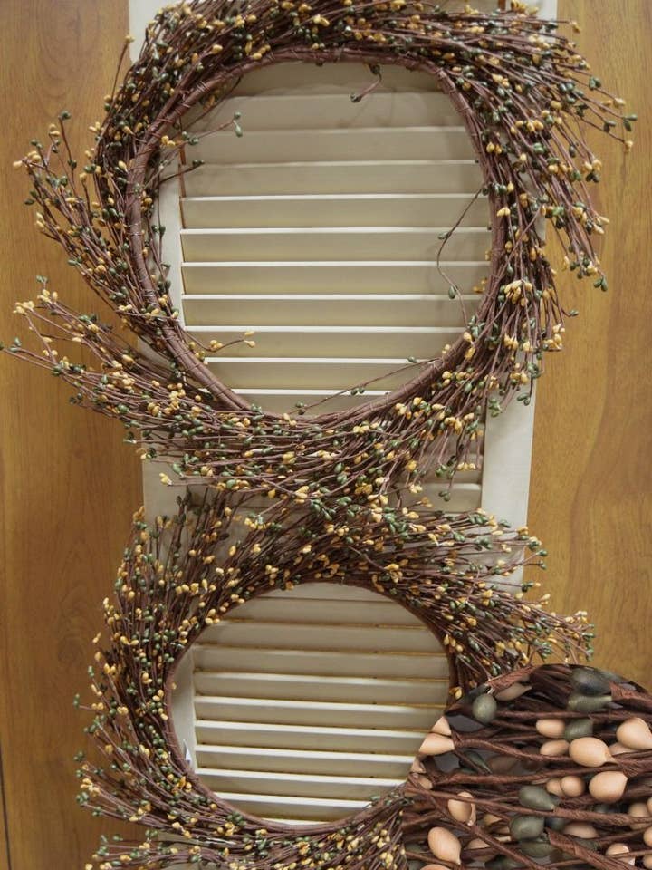 Vintage trädgård Mini Berry uppsättning 2 kransar för wholesale av Wholesale Home Decor