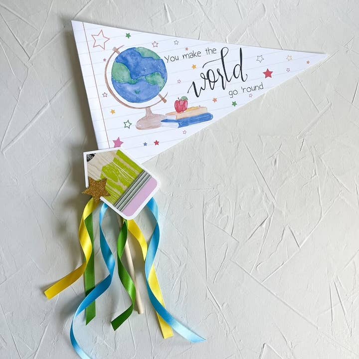 Teacher Appreciation Party Flag, Teacher Gift, School Gift for wholesale by mad paperie
