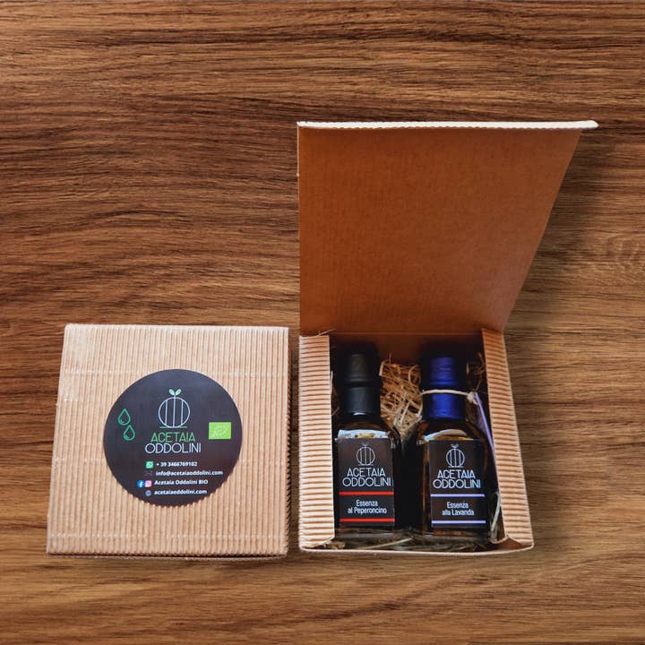 Caja con esencias Bals. Picante añejo para venta al por mayor de Acetaia Oddolini