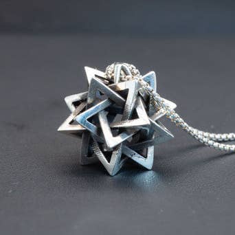 5 Intersecting Tetrahedra | Pendant for wholesale by Ecotone Jewelers