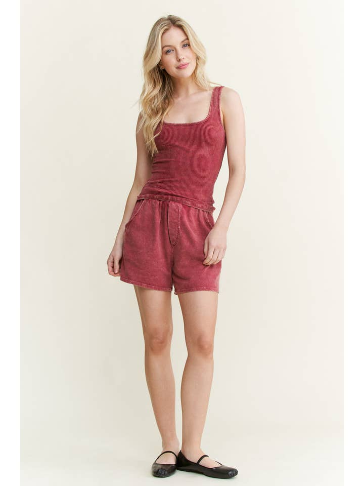 J.Her - Wholesale Tank Top - Women's - Mineral Washed Everyday Basic Tanktop HT650414