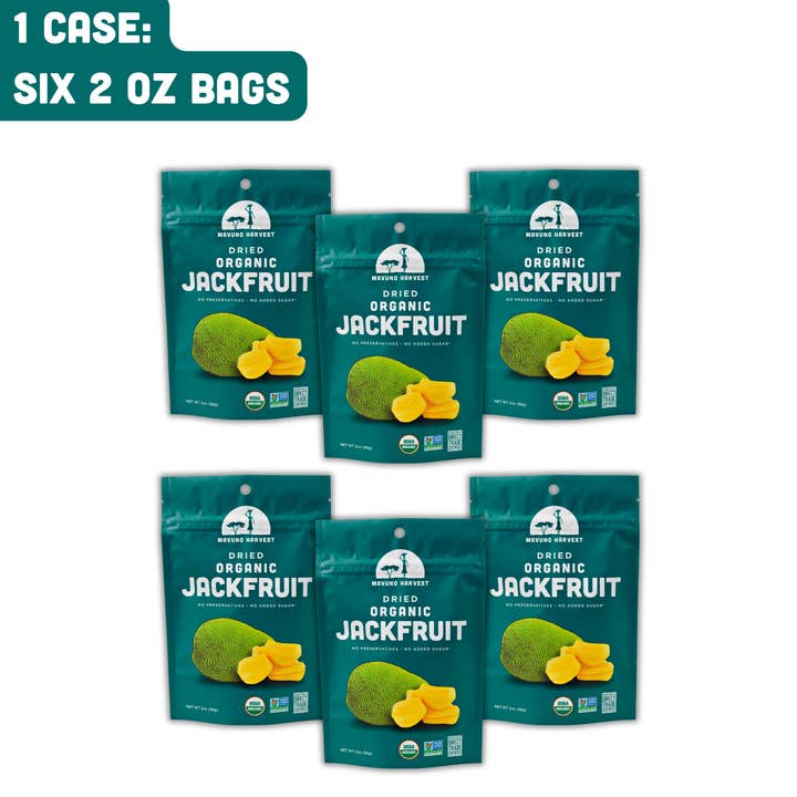 Mavuno Harvest Organics - Wholesale Dried/Dehydrated Fruit - Organic Dried Jackfruit, 6-pack case