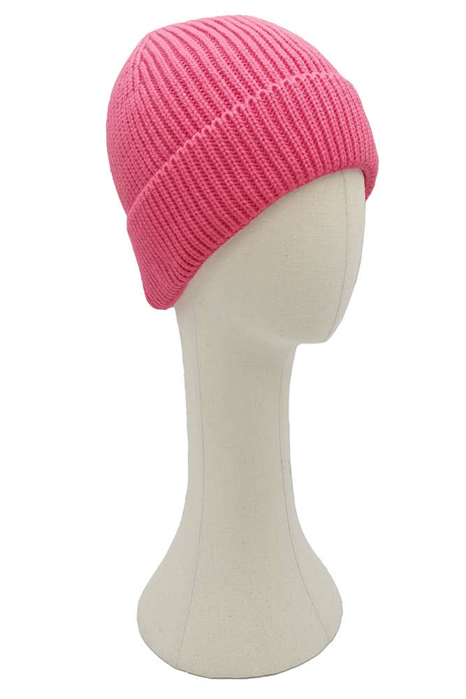 Hana - Wholesale Beanie - Women's - Solid Color Ribbed Knit Cuff Beanie8