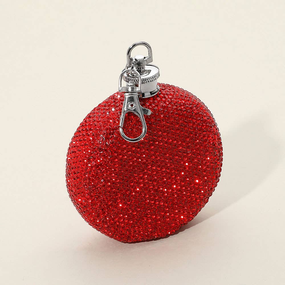 Sensibling Corp. - Wholesale Flask - 3oz Bling Studded Stainless Steel Round Flask7