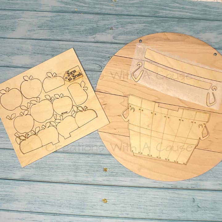 Creations With A Cause – Kit de artesanato DIY por atacado – Cesto de Maçãs Porta Redonda com Inserção de Maçãs1